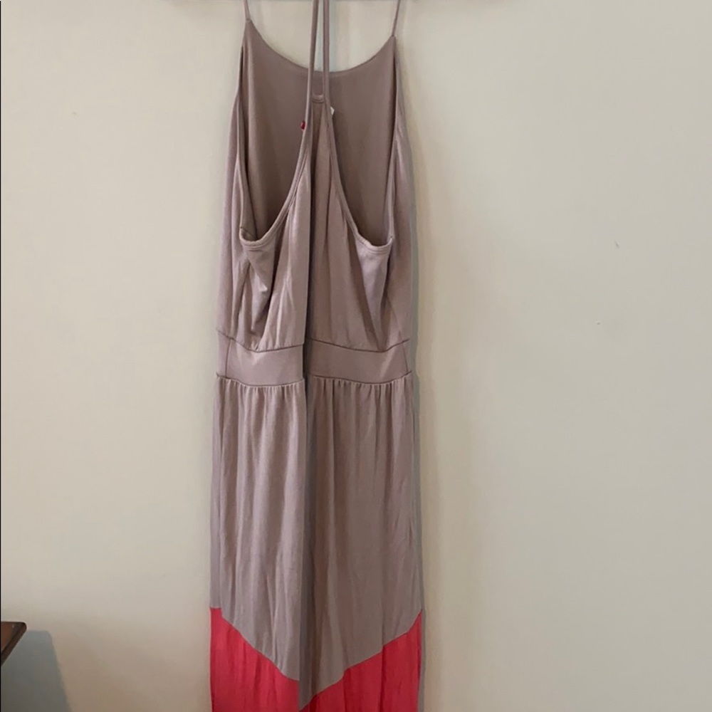 Silvergate Taupe/Coral/Pink Trapeze Maxi Dress Size Large - Picture 10 of 11